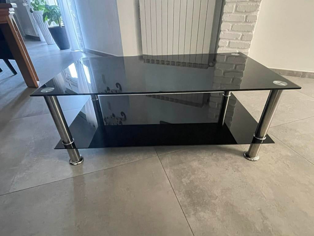 Table de salon en verre comme neuve., Maison & Meubles, Tables | Tables de salon, Enlèvement, Comme neuf, Verre