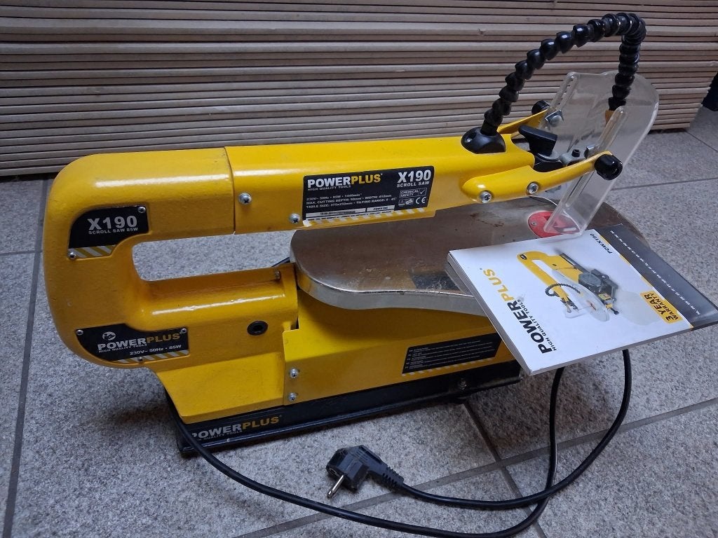 Powerplus POWX190 figuurzaagmachine 85W, Ophalen, Minder dan 30 mm, Decoupeerzaag, Zo goed als nieuw