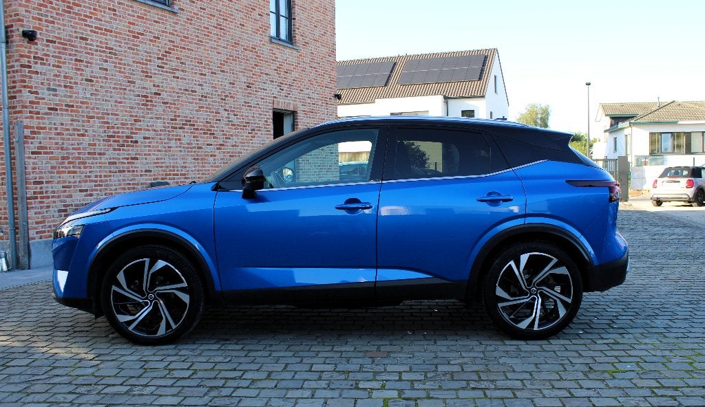 Nissan Qashqai 1.3 DIG-T MHEV Xtronic 52524km, Auto's, 4 cilinders, Blauw, Leder, 5 zetels