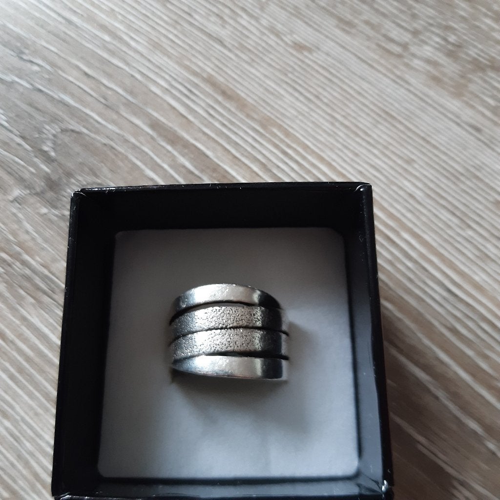 Bague en argent blanc, Handtassen en Accessoires, Ringen, Ophalen, 18 tot 19, Gebruikt, Wit