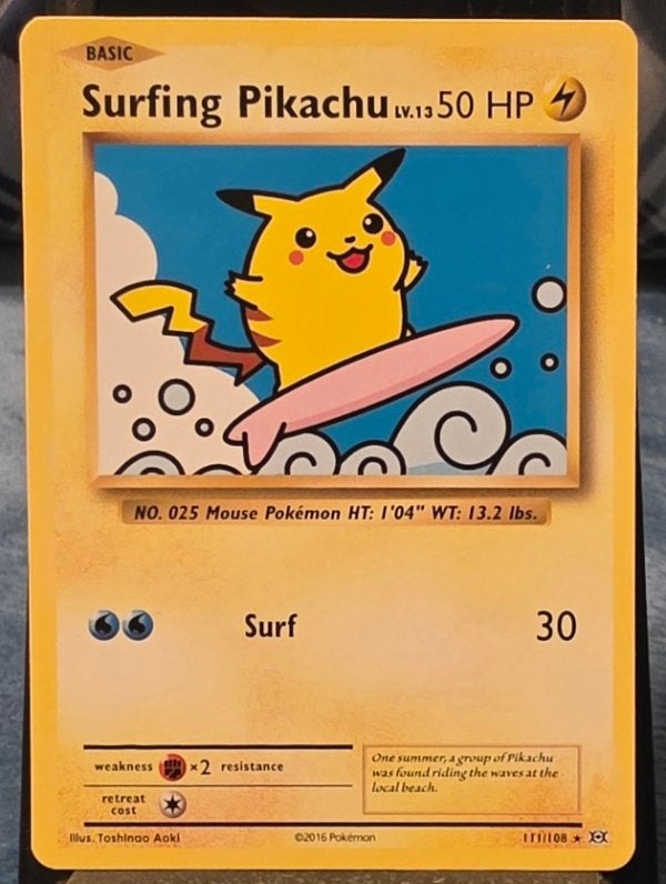 Surfing Pikachu 111/108 - XY Evolutions - Near Mint, Ophalen of Verzenden, Zo goed als nieuw, Losse kaart