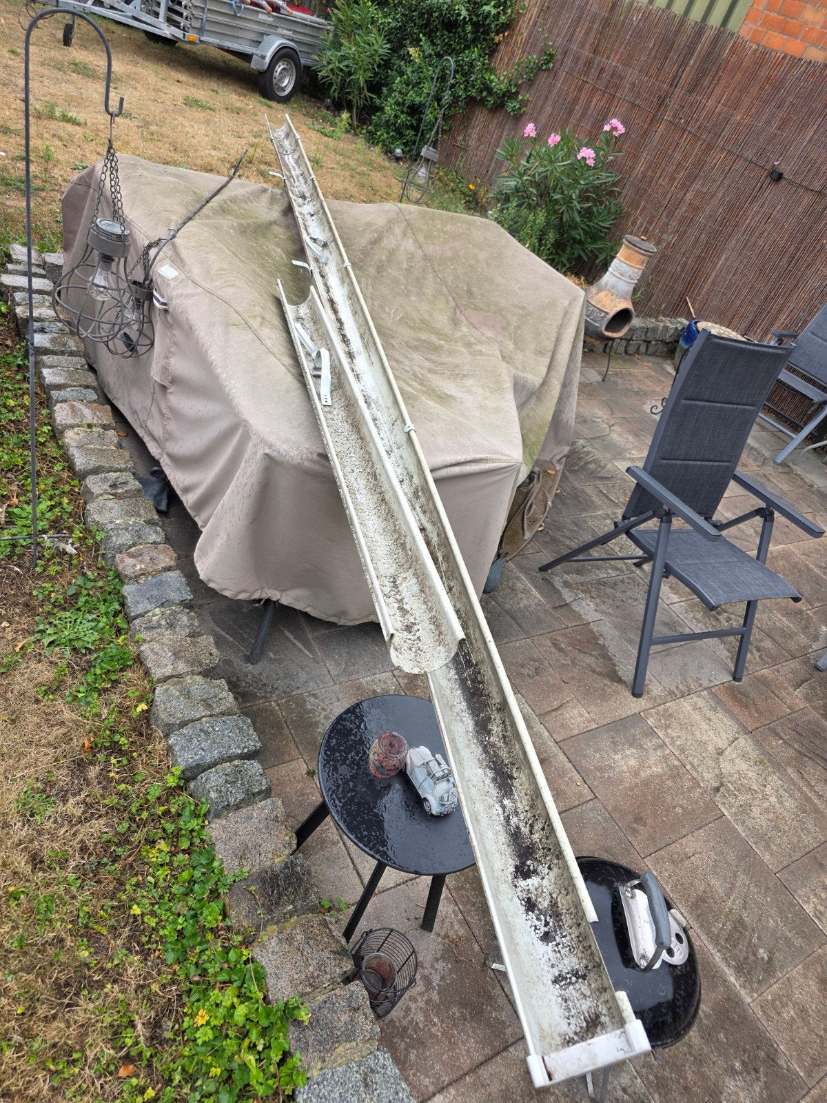 dakgoot met beugels maten zie foto.s, Enlèvement, PVC, Gouttière