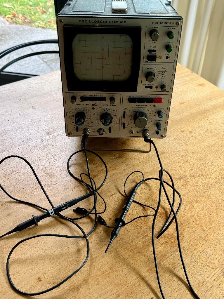 Hameg HM 412 Oscilloscoop met 2 probes, Ophalen, Zo goed als nieuw