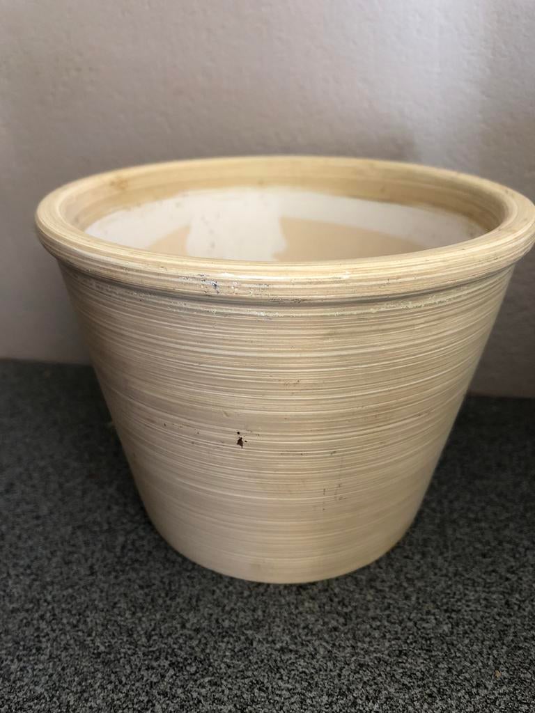 Bloempotje beige/gele kleur 2euro, Tuin en Terras, Bloempotten, Ophalen of Verzenden, Zo goed als nieuw