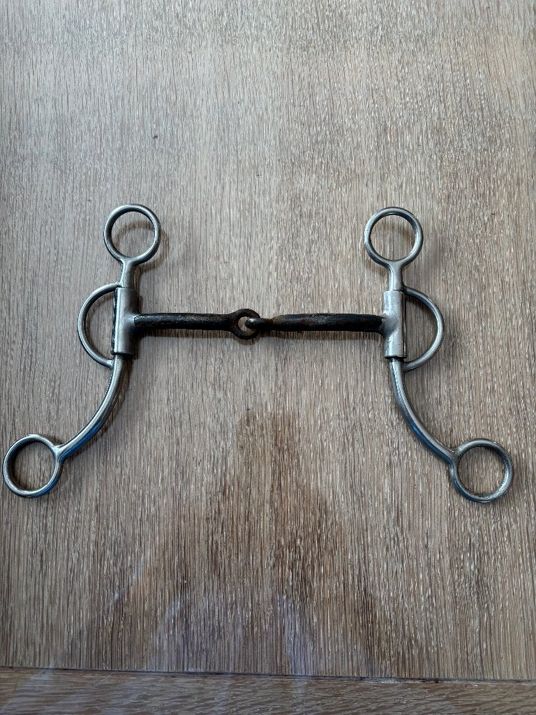 Enkel gebroken western bit met korte shanks, Dieren en Toebehoren, Gebruikt, Zilver, Ophalen of Verzenden, Bit