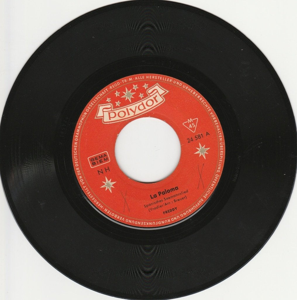 45T (7") vinyl single : ' La Paloma' van Freddy (Quinn), Gebruikt, 7 inch, Overige soorten, Ophalen of Verzenden