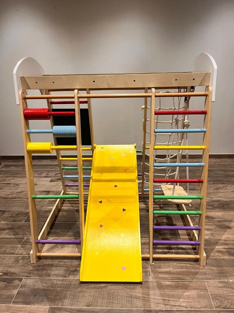 Structure de jeux et d’escalade en bois avec toboggan, Enfants & Bébés, Enlèvement, Utilisé, Autres types