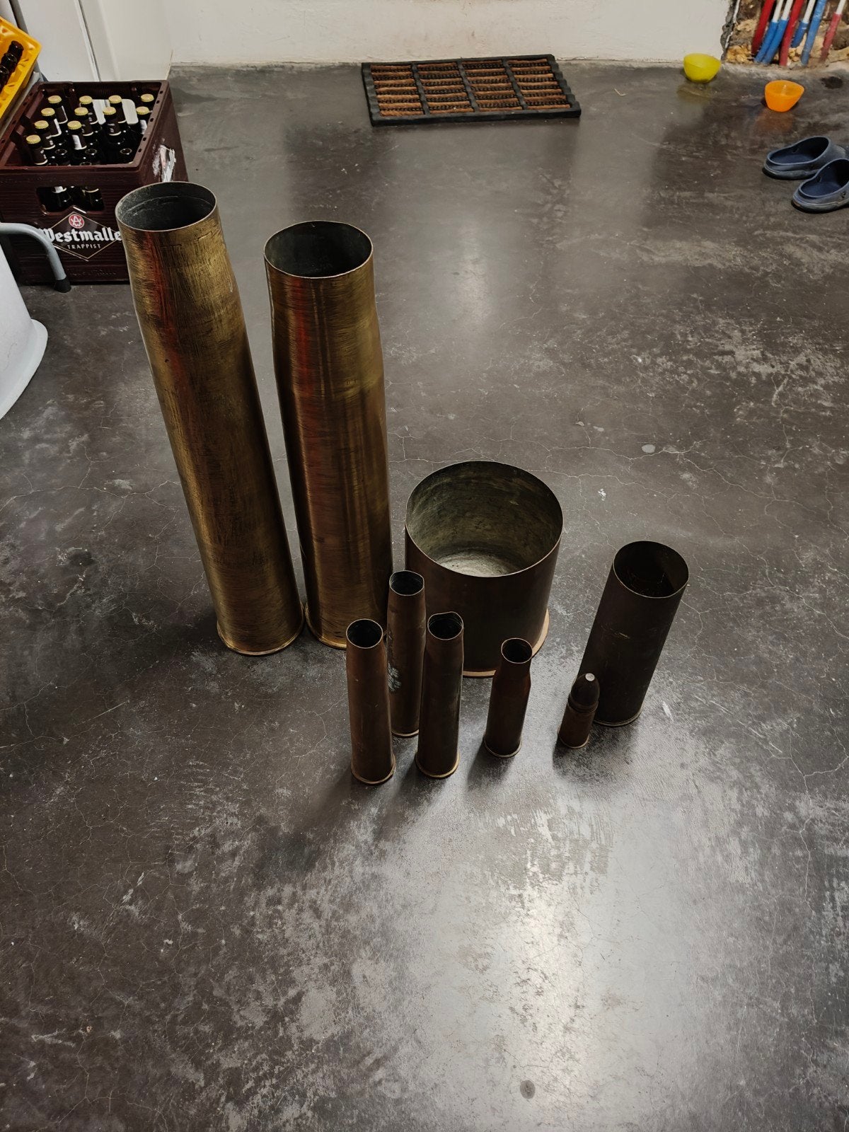 Lot Obussen, Collections, Enlèvement ou Envoi, Armée de terre, Douilles ou Pièces de fouille