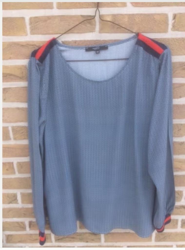 Blouse vintage taille 42, Enlèvement ou Envoi, Comme neuf, Taille 42/44 (L), Bleu