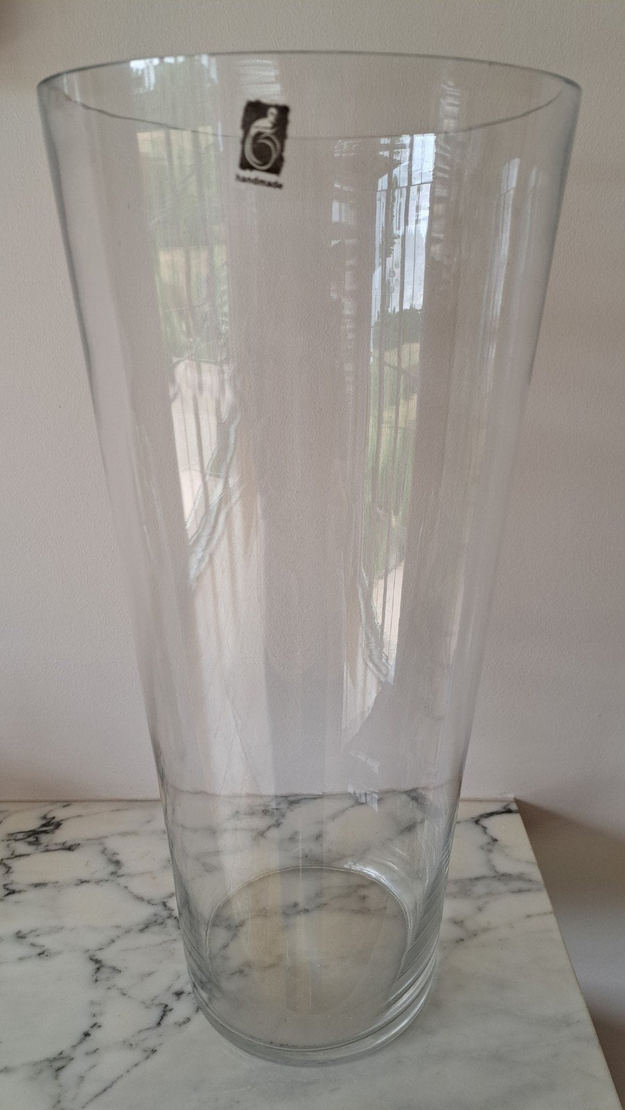 Grote vaas in glas handmade., Antiek en Kunst, Ophalen