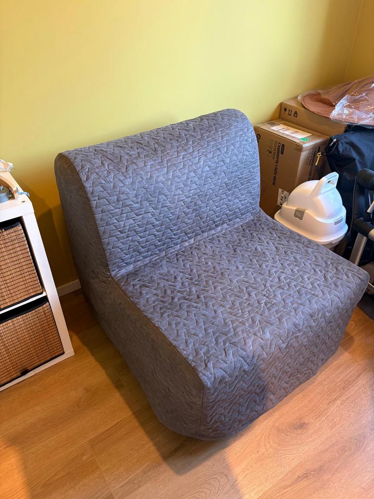 Ikea zetelbed, Gris, 190 cm ou moins, Une personne, Comme neuf