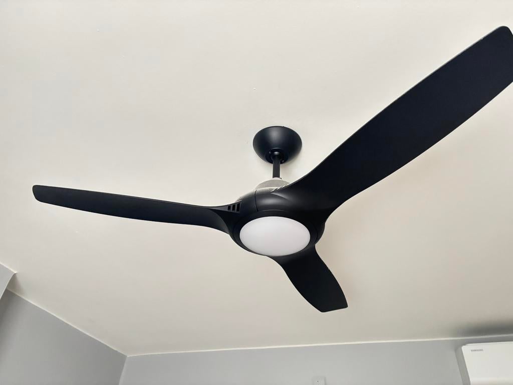 Plafondventilator met afstandsbediening kleur zwart, Ophalen, Zo goed als nieuw