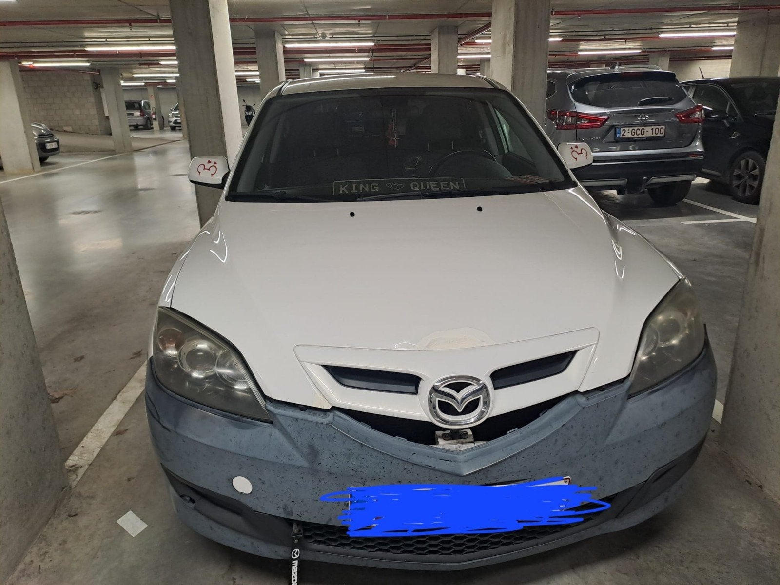 Mazda 3 te koop voor export of opmaak, Auto's, Wit, Parkeersensor, Te koop, Handgeschakeld
