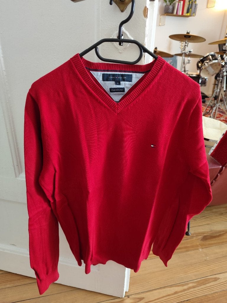 Tommy Hilfiger taille S pulls sweaters Premium Cotton, Rouge, Enlèvement ou Envoi, Tommy Hilfiger, Comme neuf