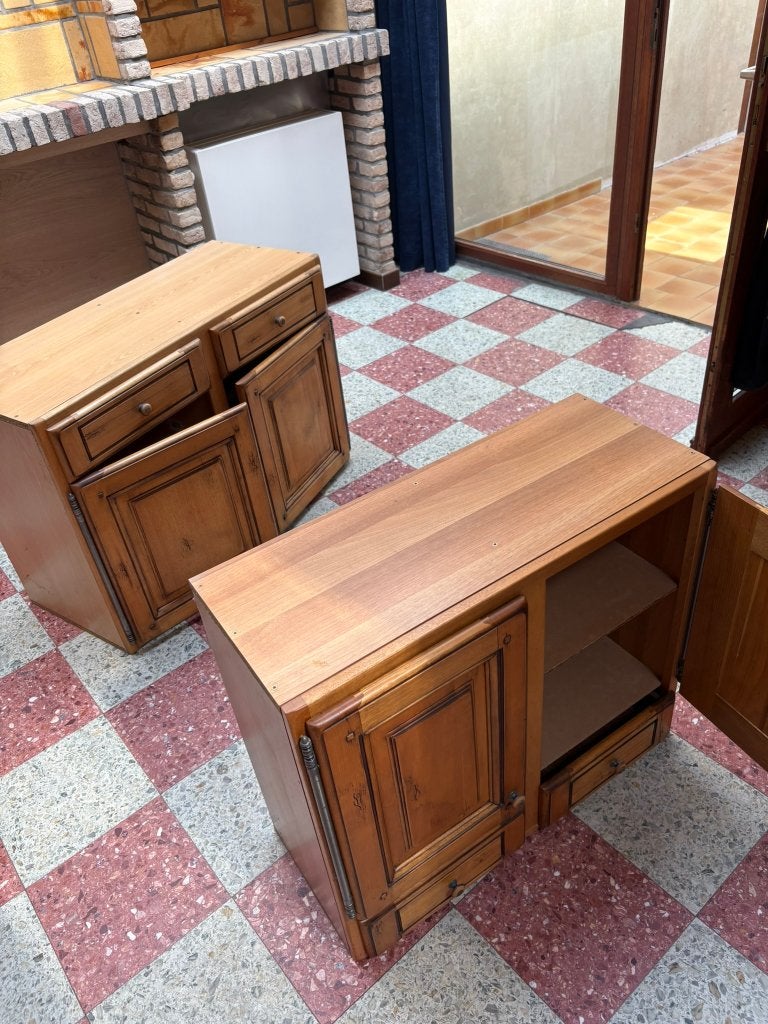 2 meubles de rangement bois massif style rustique / campagne, Maison & Meubles, 25 à 50 cm, Avec tiroir(s), 100 à 150 cm, Enlèvement