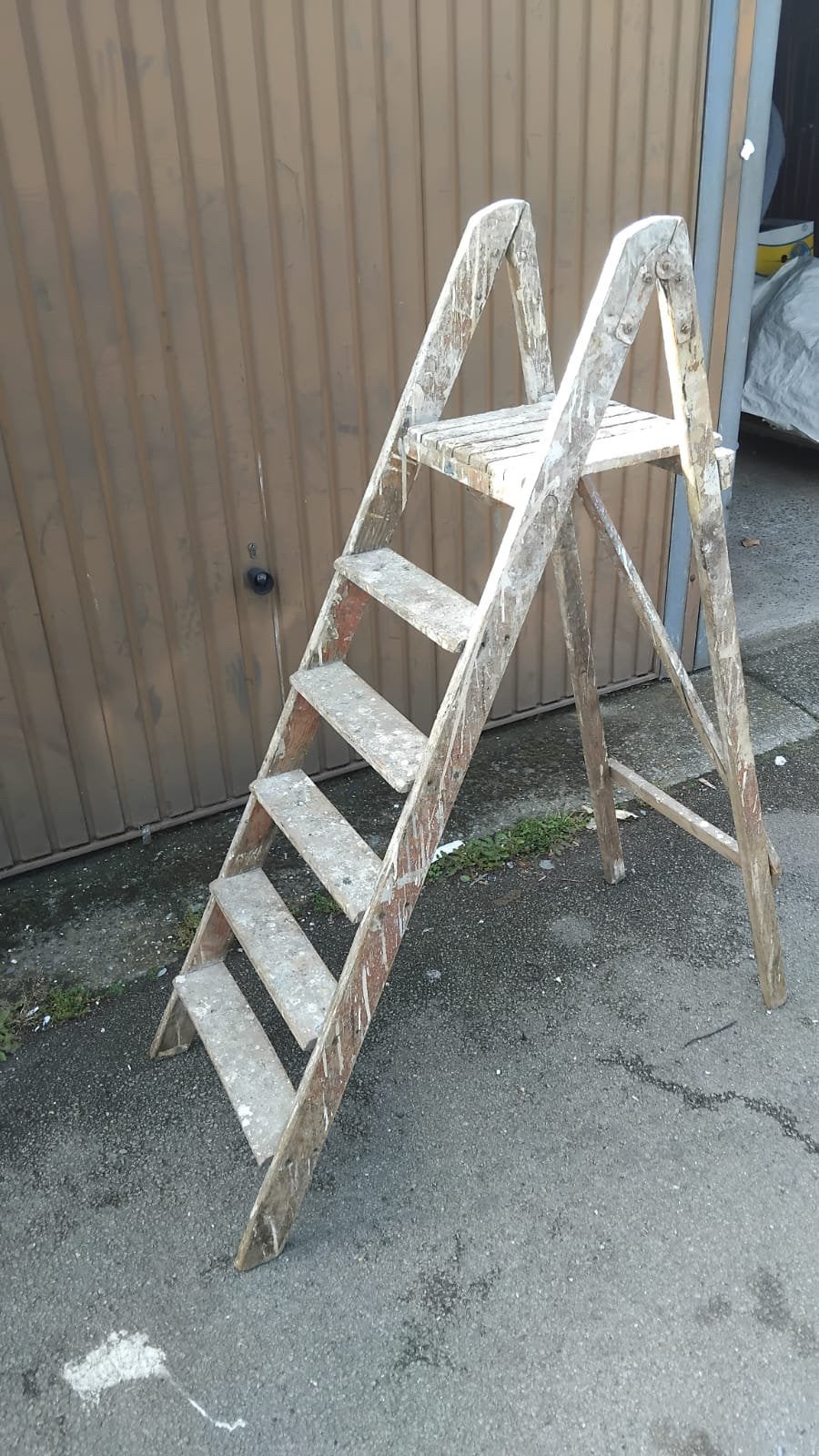 Échelle en bois vintage, Bricolage & Construction, Échelles & Escaliers, Enlèvement ou Envoi, Comme neuf, Échelle