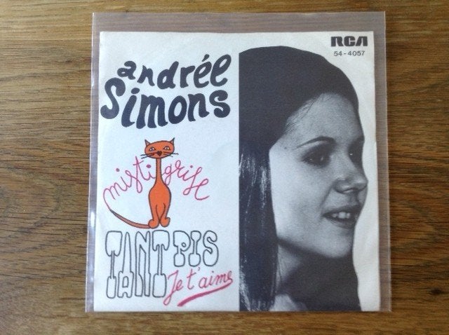 single andree simons, CD & DVD, Vinyles Singles, Enlèvement ou Envoi, Pop, Housse de protection extérieure, 7 inch