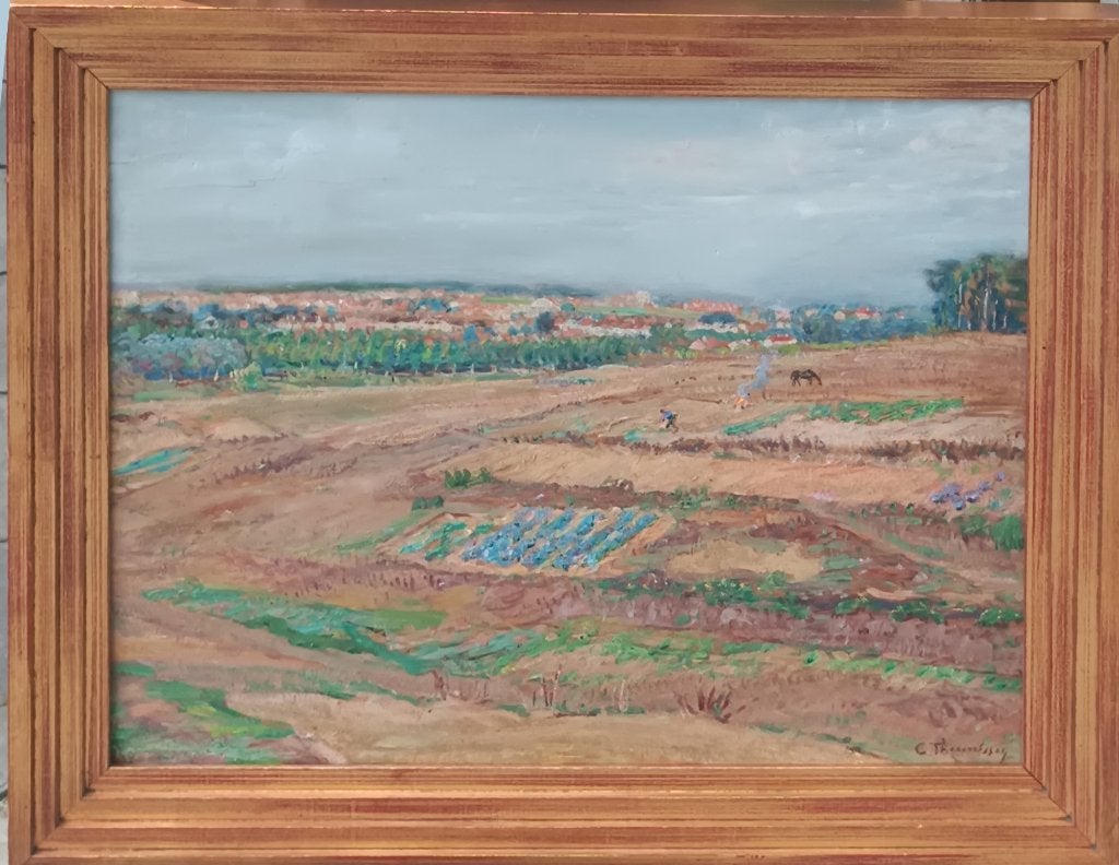 Charles Theunissen (1871-1948): Panoramique Boisfort (70x55), Antiek en Kunst, Kunst | Schilderijen | Klassiek, Landschap, Olieverf