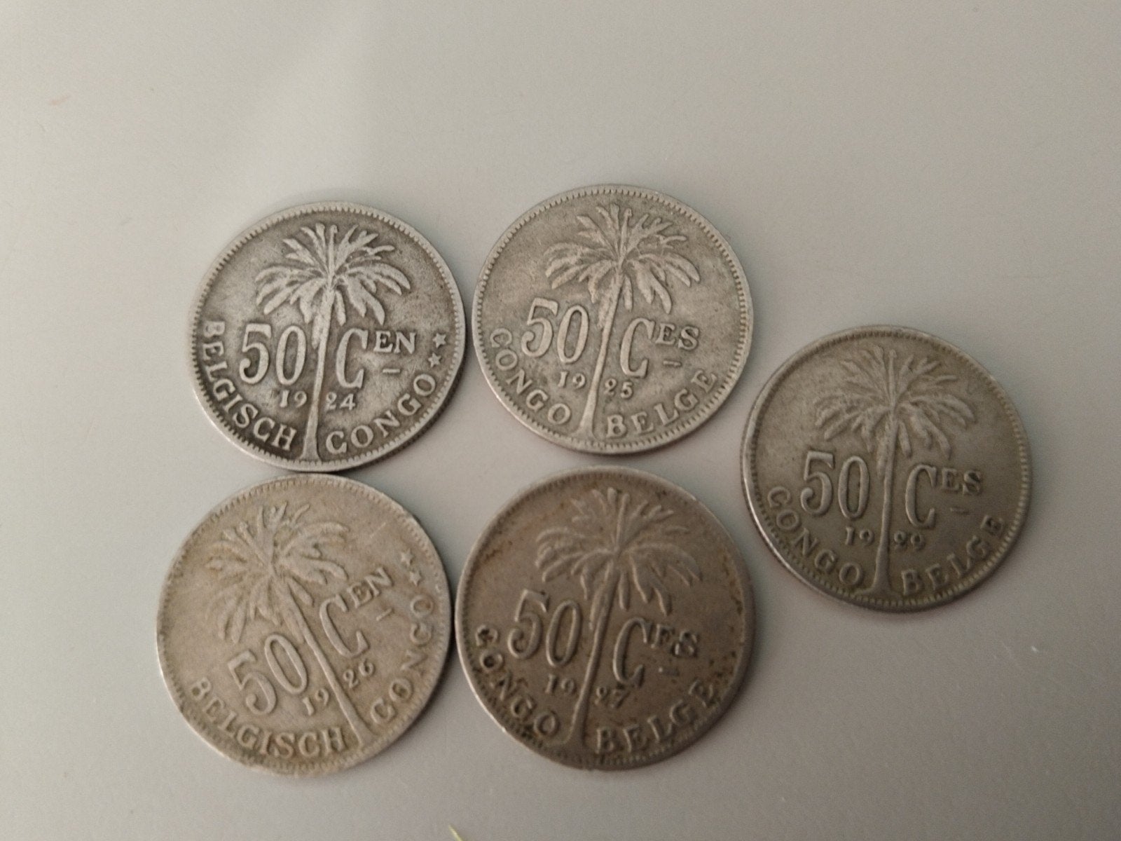 Belgisch Congo 50 cent Albert, Ophalen of Verzenden