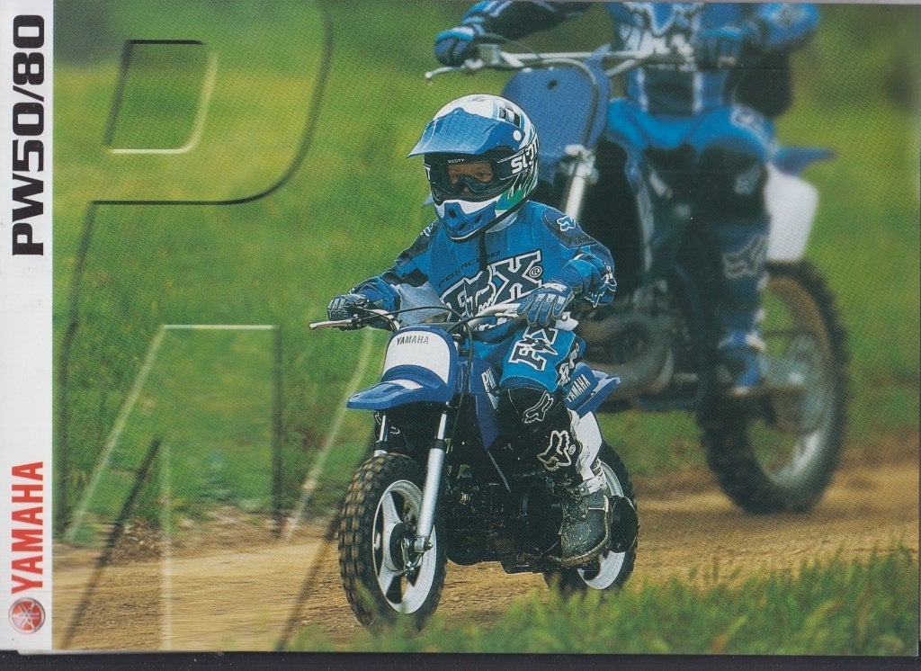1999 Yamaha PW50 PW80 minibike brochure publicitaire, Verzenden, Gelezen