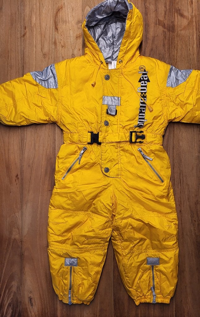 Geel skipakje, Sport en Fitness, Skiën en Langlaufen, Ophalen, Gebruikt, Ski, Kleding