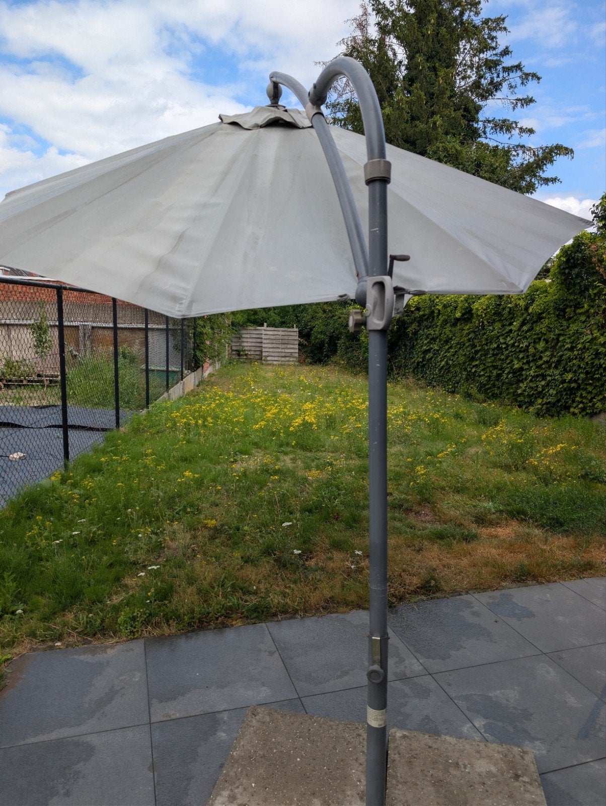parasol tuin + 4 stenen, Tuin en Terras, Ophalen