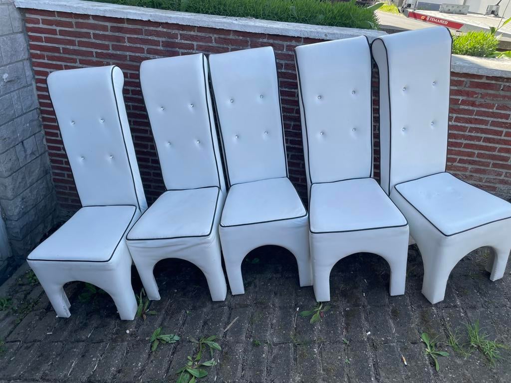 Witte lederen stoelen, Ophalen, Gebruikt
