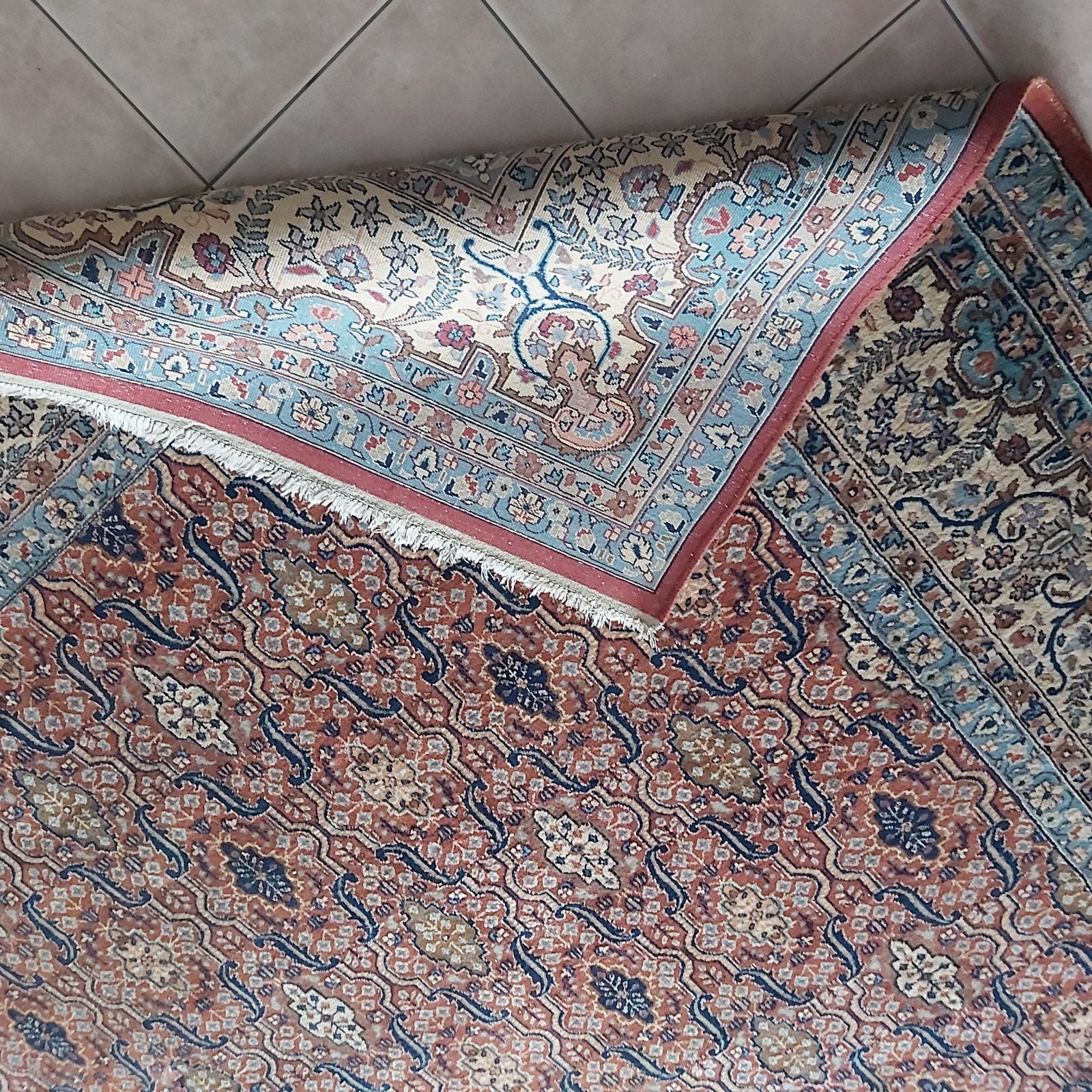 Handgeknoopte tapijt,  zie foto's, Antiek en Kunst, Ophalen