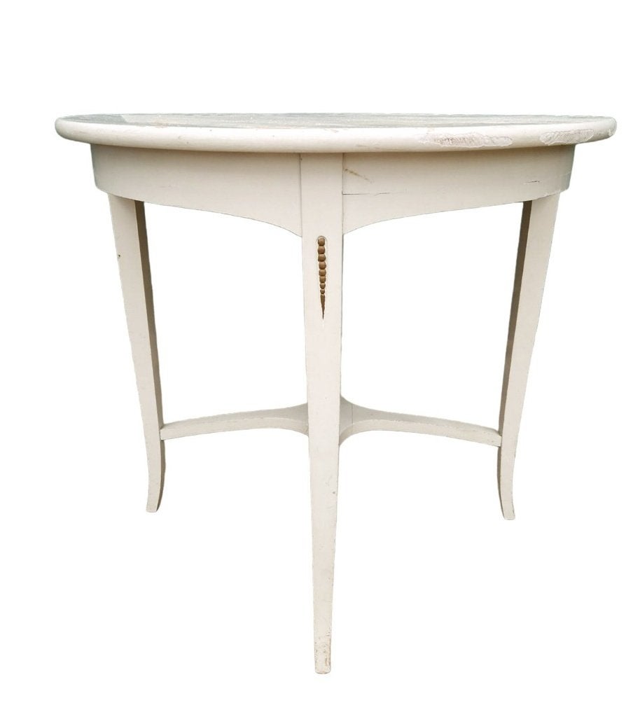 Rond salontafeltje Zweeds-gustaviaanse stijl, crème, Enlèvement