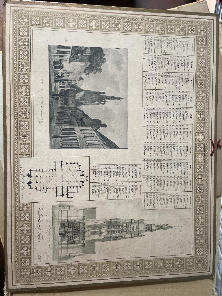 Antieke kalender Kortrijk 1904, Diversen, Kalenders, Ophalen, Jaarkalender, Gebruikt