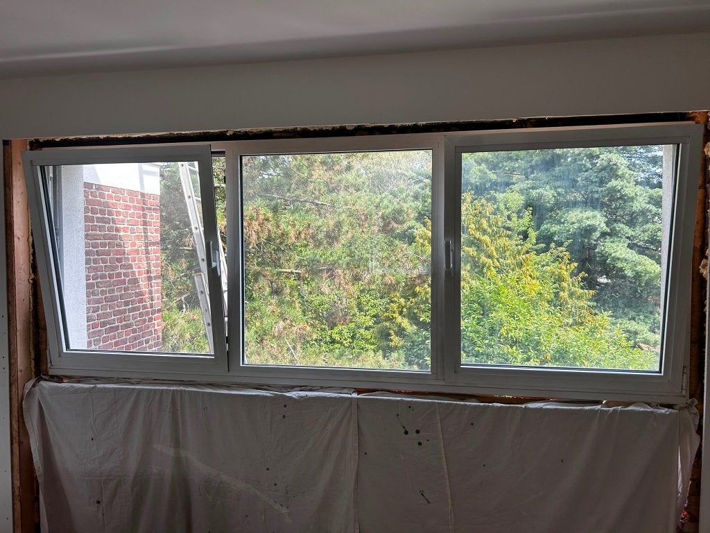 Aluminium ramen met dubbele beglazing, Ophalen, Gebruikt, Gevelraam of Ruit, Dubbelglas