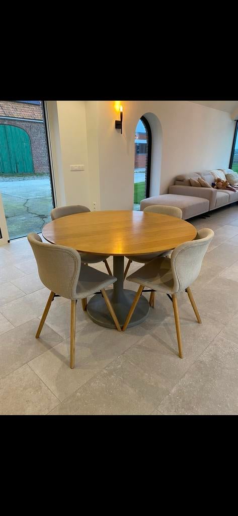 Ronde eettafel 4/6 personen, Huis en Inrichting, Tafels | Eettafels, Ophalen, Gebruikt, Rond