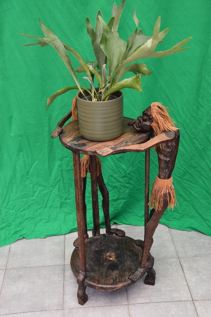 bijzet- of plantentafel, Tiki- stijl, Gebruikt, Rond, Ophalen of Verzenden