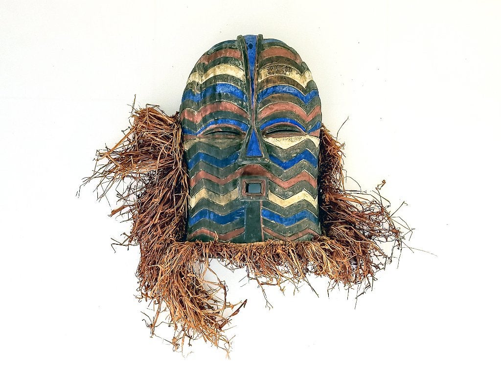 Masque Kifwebe Songye, Afrique, Enlèvement ou Envoi, 42 cm, Multicolore