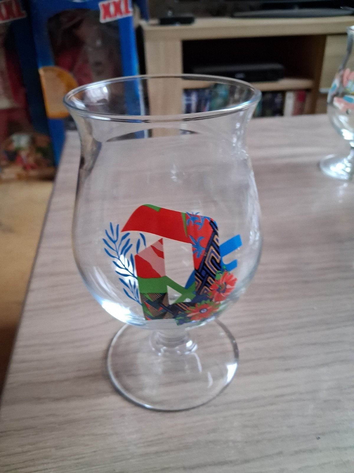 Duvel glas bloemmotief, Verzamelen, Ophalen of Verzenden, Nieuw, Glas of Glazen, Duvel