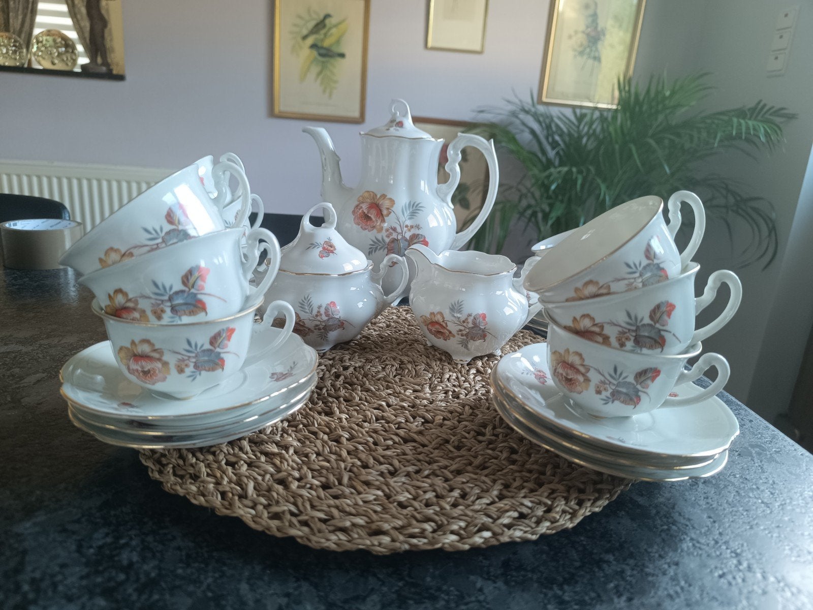 splendide service à café en porcelaine, Enlèvement ou Envoi