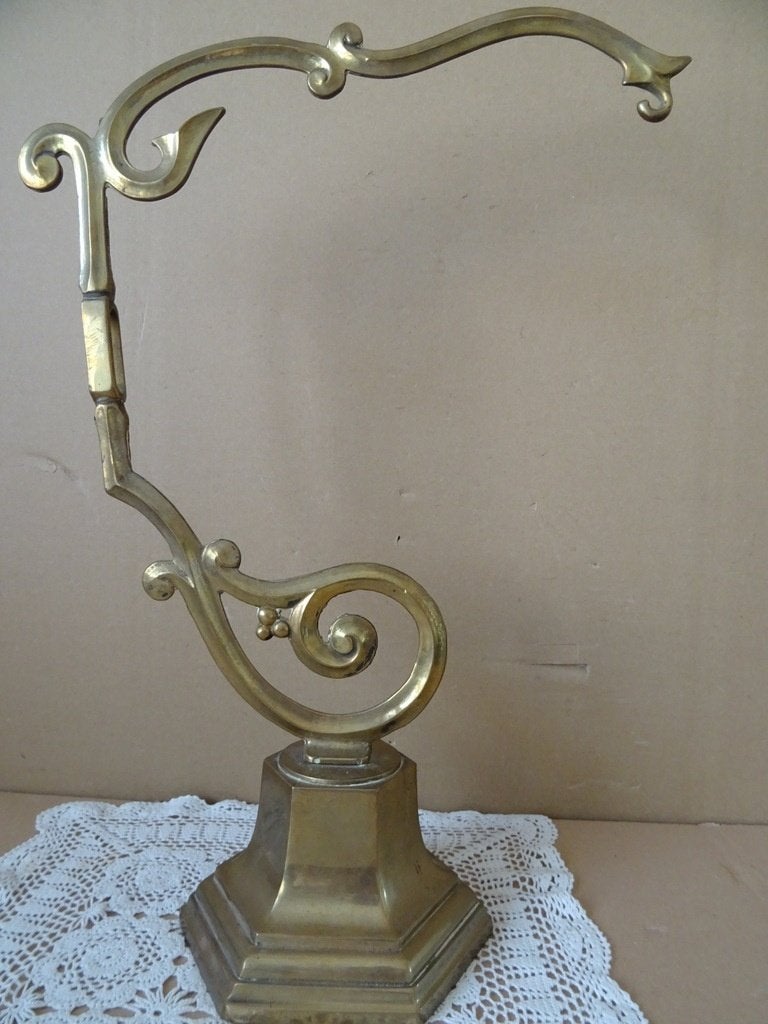 Antiek vintage koperen weegschaal houder voor bel lamp 49cm, Antiek en Kunst, Ophalen of Verzenden, Koper