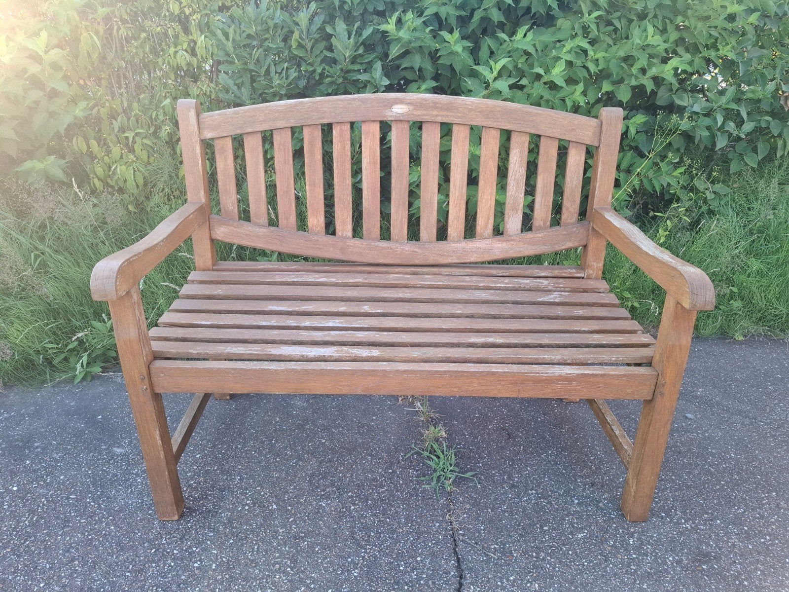 Tuinbank teak 120 cm, Tuin en Terras, Ophalen, Gebruikt, Teakhout
