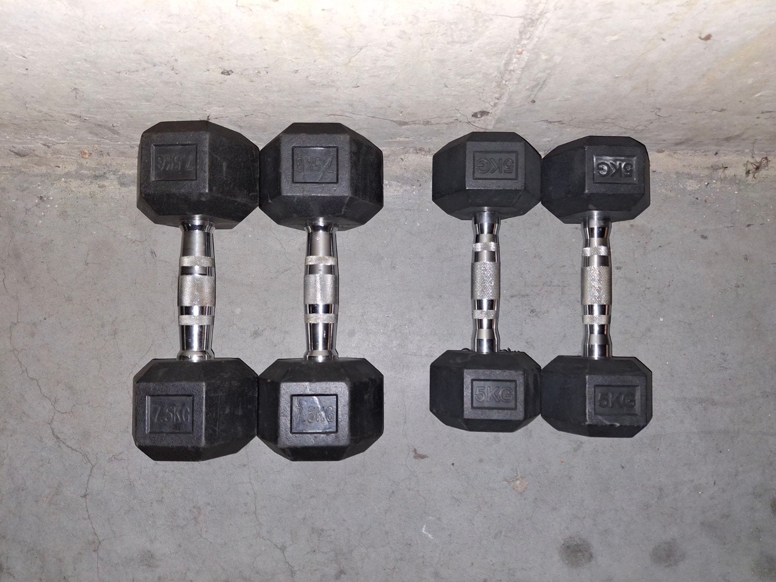 Dumbells/Halters 2x7,5kg en 2x5kg, Sport en Fitness, Ophalen