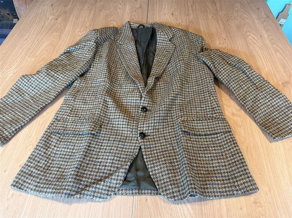 Vintage Harris Tweed Herenjas Gevoerd - Maat XL, Kleding | Heren, Jassen | Winter, Ophalen of Verzenden, Zo goed als nieuw, Maat 56/58 (XL)