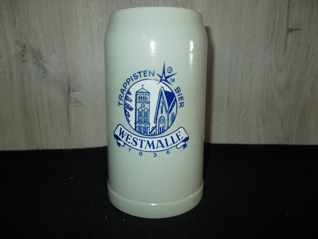 WESTMALLE Trappistenbier - Expo58 - bierpot grijs 1Liter - 9, Verzamelen, Ophalen, Gebruikt, Pul(len), Overige merken