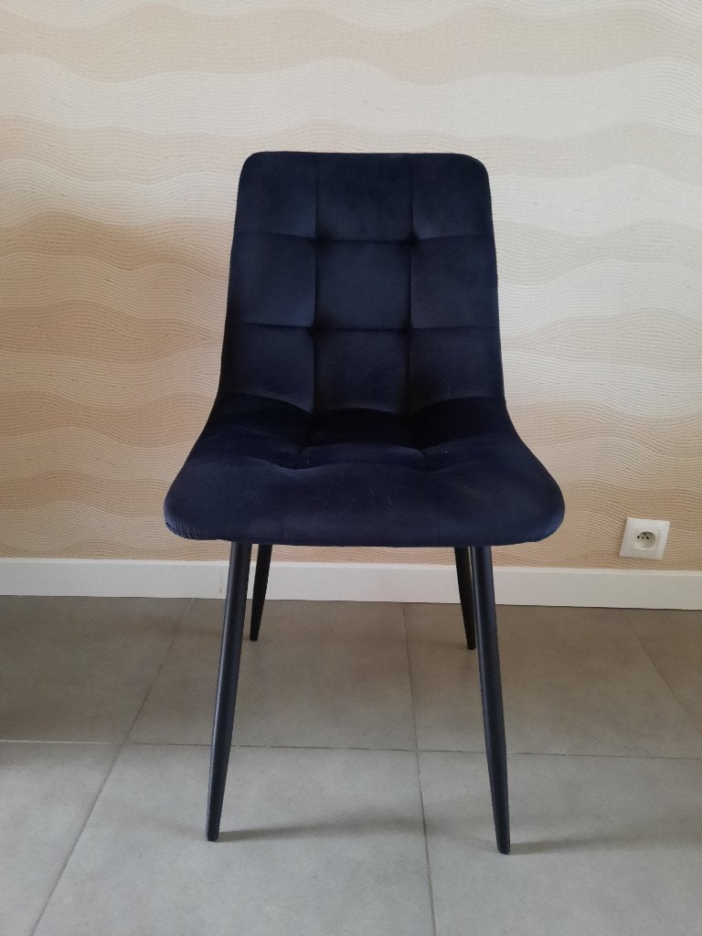 Set van 6 nieuwe eetkamerstoelen in zwarte fluwelen stijl, Ophalen, Nieuw, Zwart, Vijf, Zes of meer stoelen