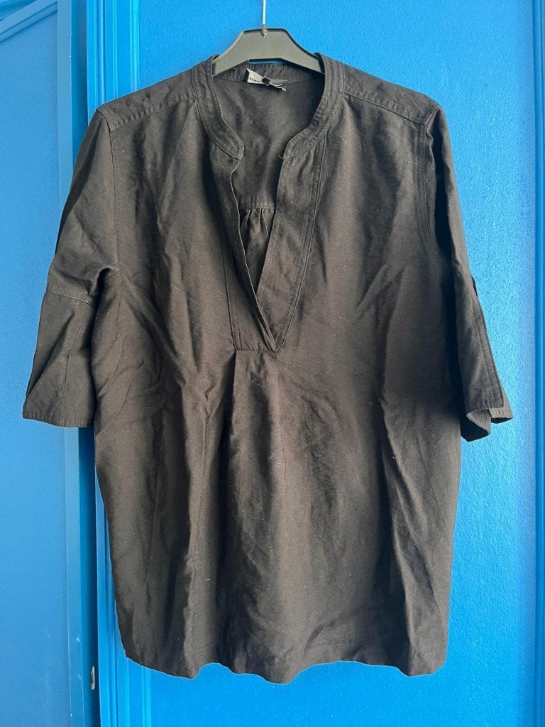Zwarte Blouse in Tuniekstijl Astrid Black Label – Maat L, Enlèvement, Porté, Noir, Taille 42/44 (L)