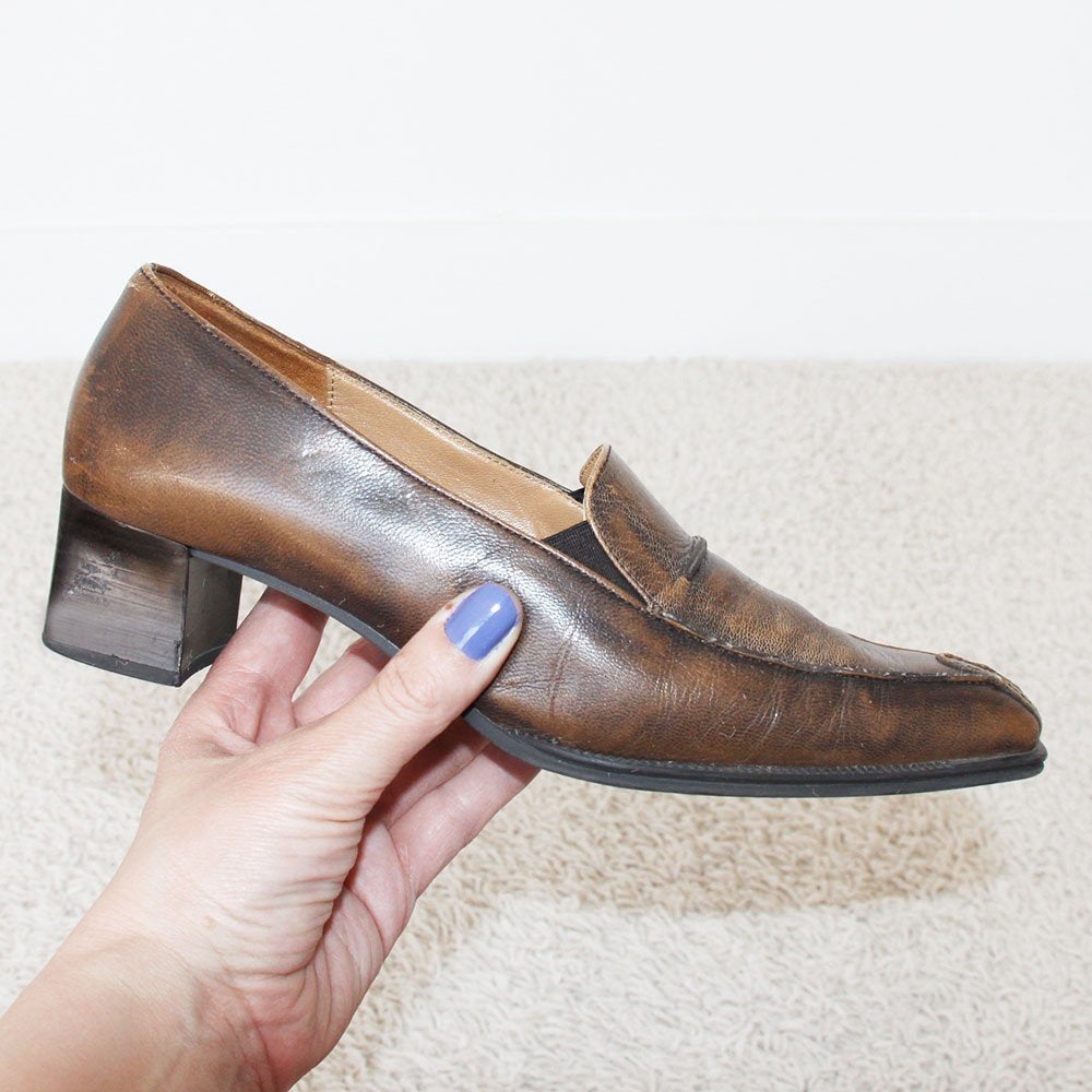 Mooie Leren Gabor Instappers - 30 (Maat 5½G / 38½) € 45,-, Kleding | Dames, Schoenen, Bruin, Verzenden, Instappers, Gabor