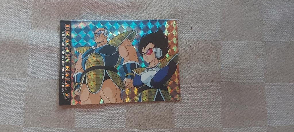 dragonball z kaart glitter card Vegeta en Nappa, Ophalen of Verzenden, Zo goed als nieuw, Losse kaart