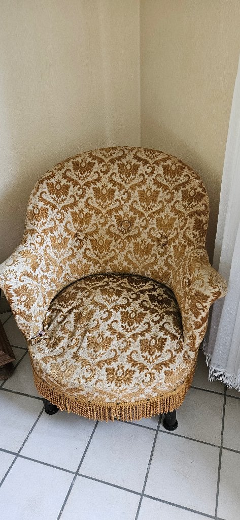 Fauteuil crapaud, Enlèvement, Utilisé, Tissus