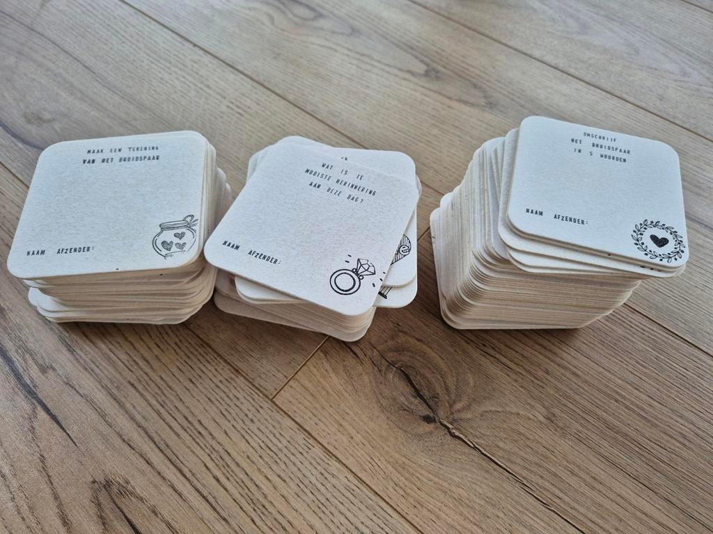 Bierviltjes gastenboek trouw, Ophalen