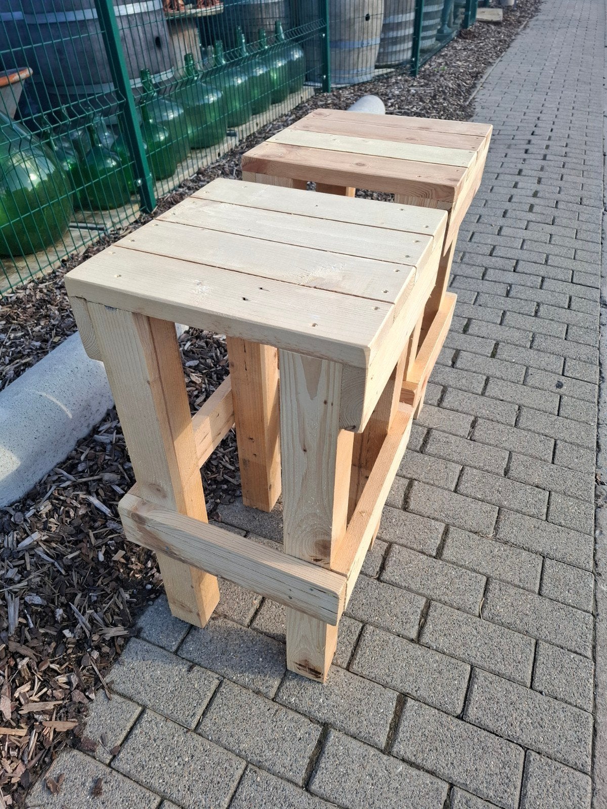 Zware stevige tuinstoelen zonder rugleuning! ,Zelfbouw! TOP, Ophalen, Hout