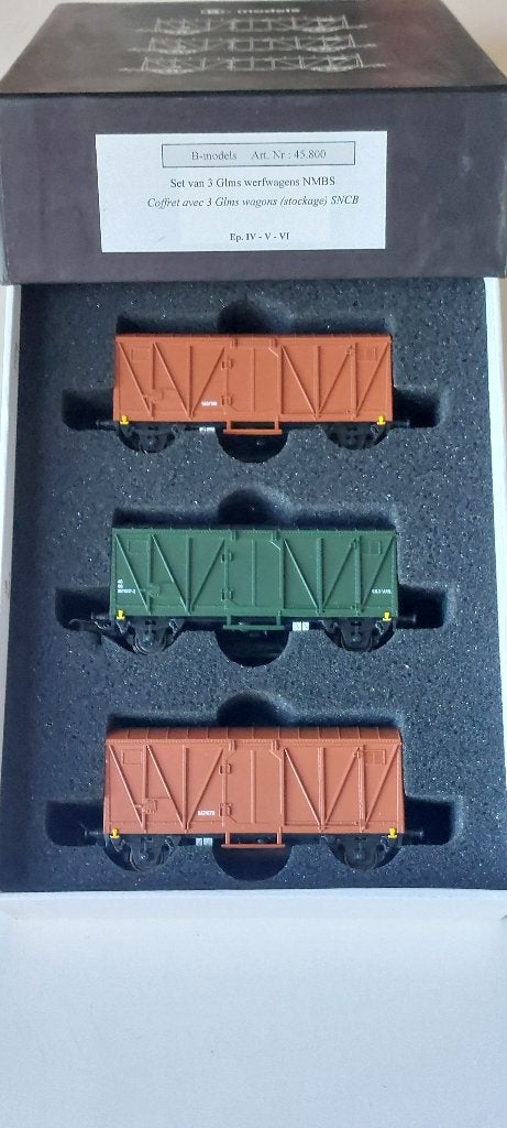SNCB/NMBS B-MODELLEN SET 3 GLMS*HO*DC*45.800, Overige merken, Treinset, Gelijkstroom, Verzenden