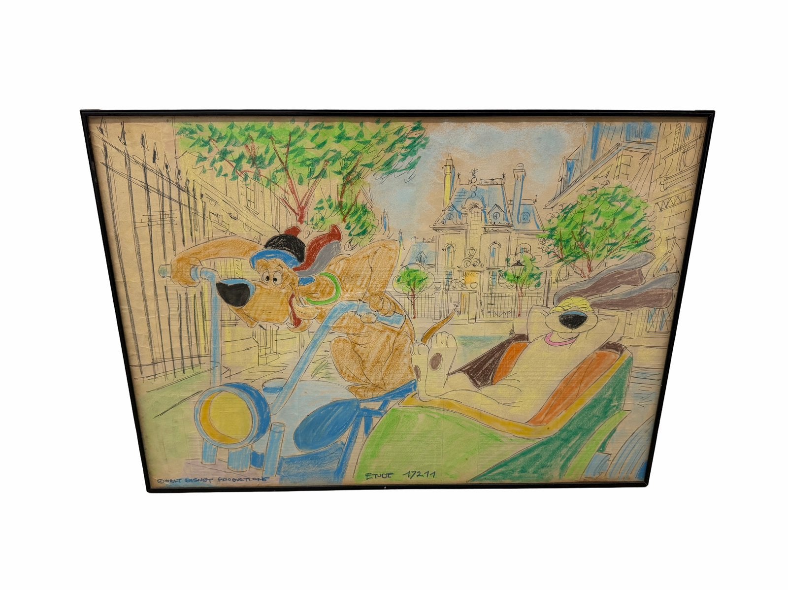Disney Les Aristochats dessin original 1971 Napoléon, Enlèvement ou Envoi, Autres personnages, Utilisé, Autres types